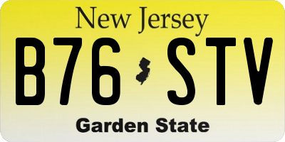 NJ license plate B76STV