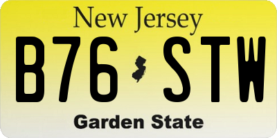 NJ license plate B76STW