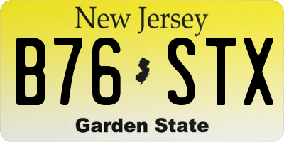NJ license plate B76STX