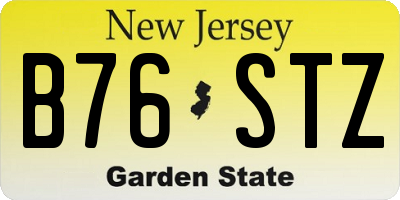 NJ license plate B76STZ