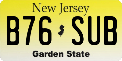 NJ license plate B76SUB