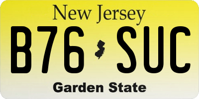 NJ license plate B76SUC