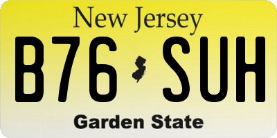 NJ license plate B76SUH