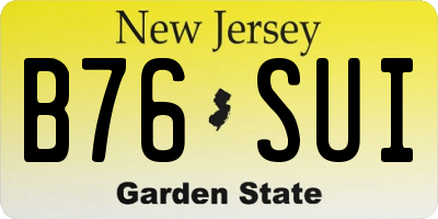 NJ license plate B76SUI
