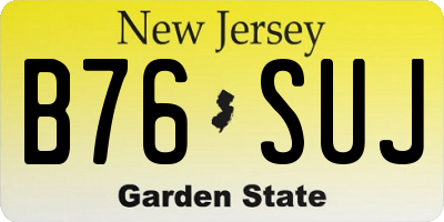 NJ license plate B76SUJ