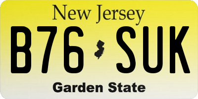 NJ license plate B76SUK