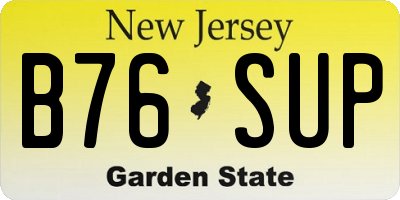 NJ license plate B76SUP