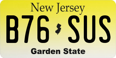 NJ license plate B76SUS