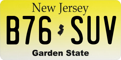 NJ license plate B76SUV