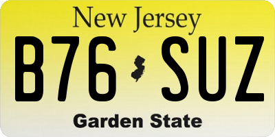 NJ license plate B76SUZ