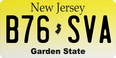 NJ license plate B76SVA
