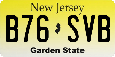 NJ license plate B76SVB