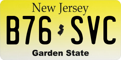 NJ license plate B76SVC
