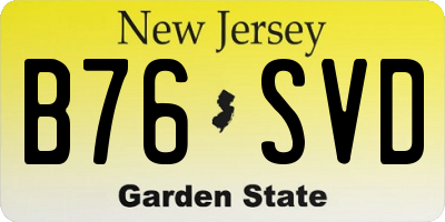 NJ license plate B76SVD