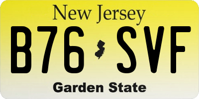 NJ license plate B76SVF