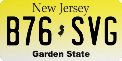 NJ license plate B76SVG
