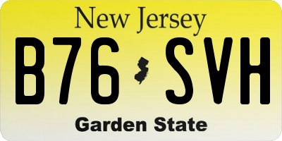NJ license plate B76SVH