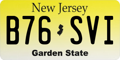 NJ license plate B76SVI