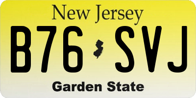 NJ license plate B76SVJ