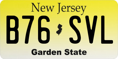 NJ license plate B76SVL