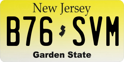 NJ license plate B76SVM