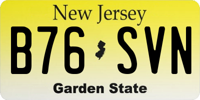 NJ license plate B76SVN