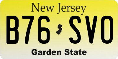 NJ license plate B76SVO