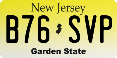 NJ license plate B76SVP