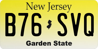 NJ license plate B76SVQ