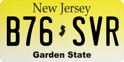 NJ license plate B76SVR