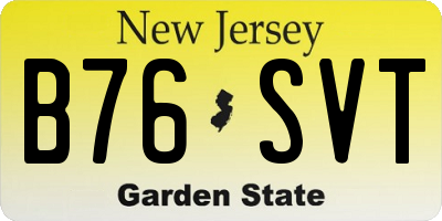 NJ license plate B76SVT