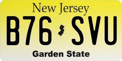 NJ license plate B76SVU