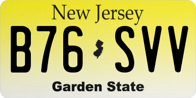NJ license plate B76SVV
