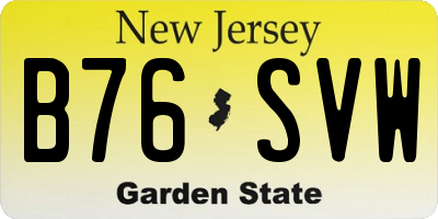 NJ license plate B76SVW