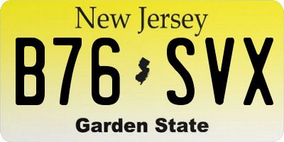 NJ license plate B76SVX