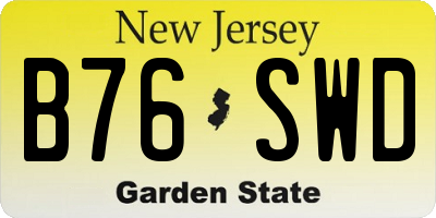 NJ license plate B76SWD