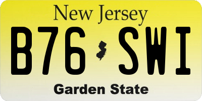 NJ license plate B76SWI