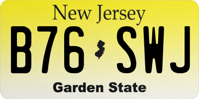 NJ license plate B76SWJ
