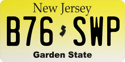 NJ license plate B76SWP