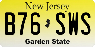 NJ license plate B76SWS