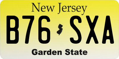 NJ license plate B76SXA