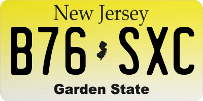 NJ license plate B76SXC