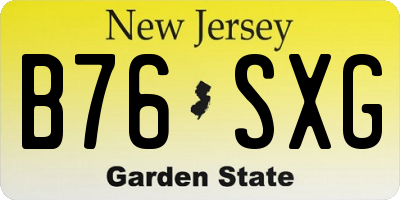 NJ license plate B76SXG