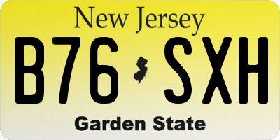 NJ license plate B76SXH