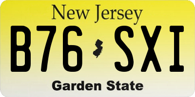 NJ license plate B76SXI