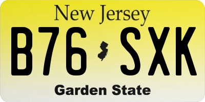 NJ license plate B76SXK