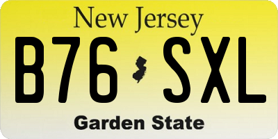 NJ license plate B76SXL