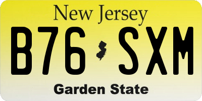 NJ license plate B76SXM