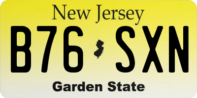NJ license plate B76SXN
