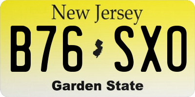 NJ license plate B76SXO